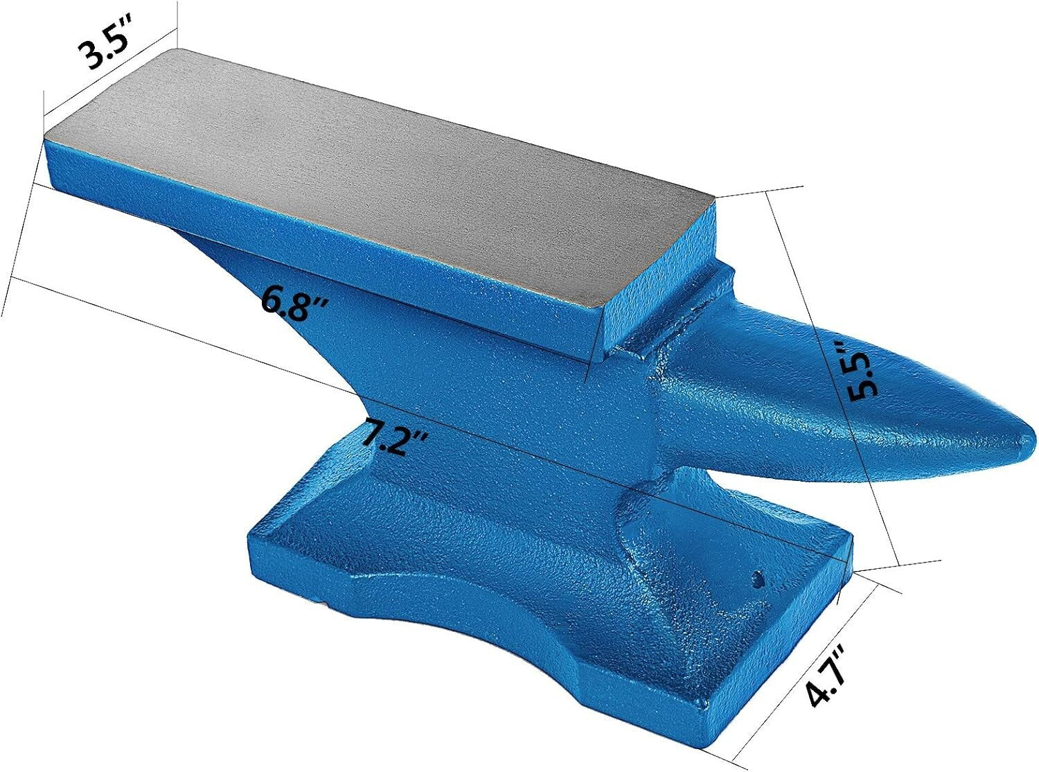 7 X 5 High-Strength Cast Iron Anvil with Rounded Horn for Versatile Metalworking