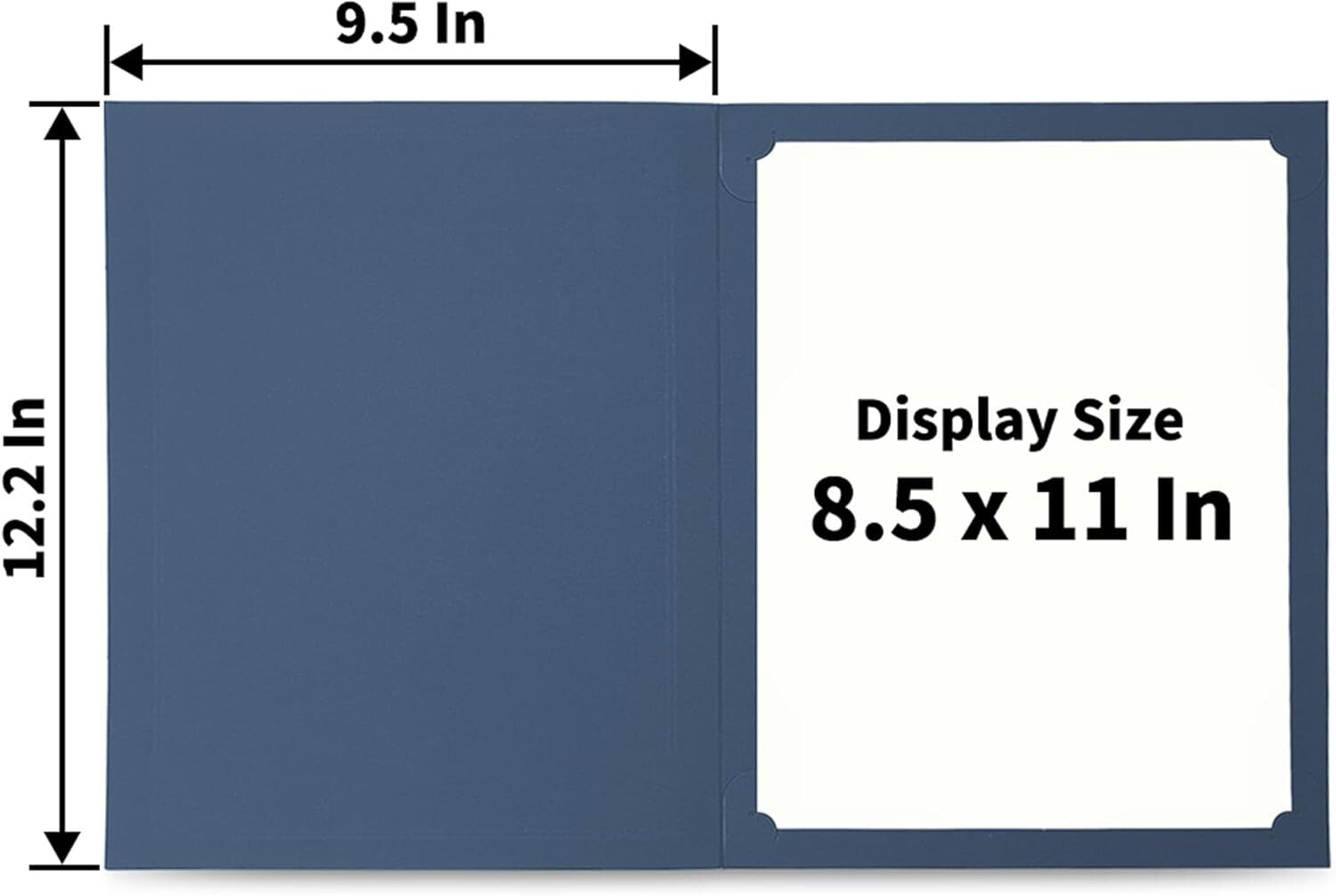 50 Pack Gold Foil Trim Certificate Covers - Navy Blue, Durable for 8.5x11 Docs