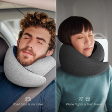 Load image into Gallery viewer, Compact Deep Blue Travel Neck Pillow with Asymmetrical Design - Washable Cover