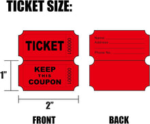 Load image into Gallery viewer, Rainbow 8000 Pairs Double Roll Raffle Tickets - Clear Numbering &amp; Writable