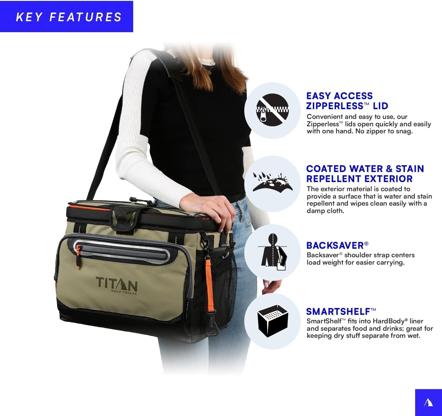 Lightweight Zipperless HardBody Cooler with Deep Freeze Insulation Technology