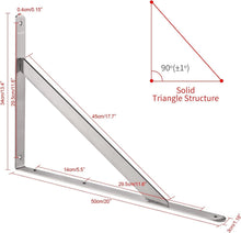 Load image into Gallery viewer, Stainless Steel 20" Shelf Brackets - 550lb Capacity, Ideal for DIY Projects