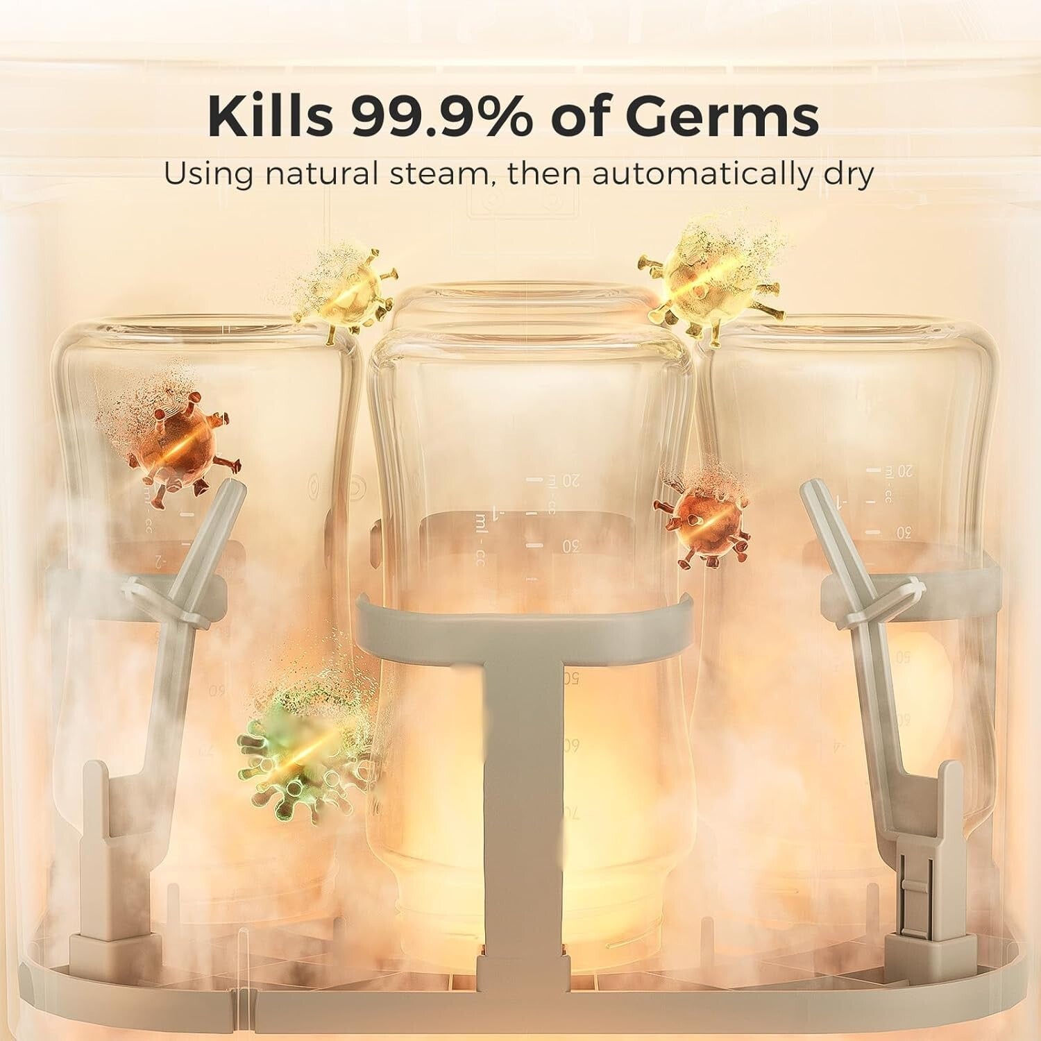 Dual-Layer Sterilizer & Dryer for Bottles – Quick & Compact Baby Care Solution