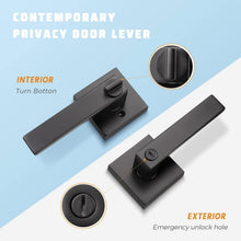 Load image into Gallery viewer, Durable Zinc Alloy Matte Black Door Handles - 4 Pack for Bedrooms &amp; Bathrooms