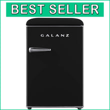 Load image into Gallery viewer, Retro Mini Refrigerator with Adjustable Thermostat - 2.5 Cu Ft in Elegant Black