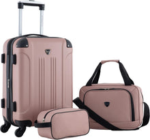 Load image into Gallery viewer, Chic Chicago Rose Gold Hardside Luggage Set - Expandable, 95 Liters of Capacity