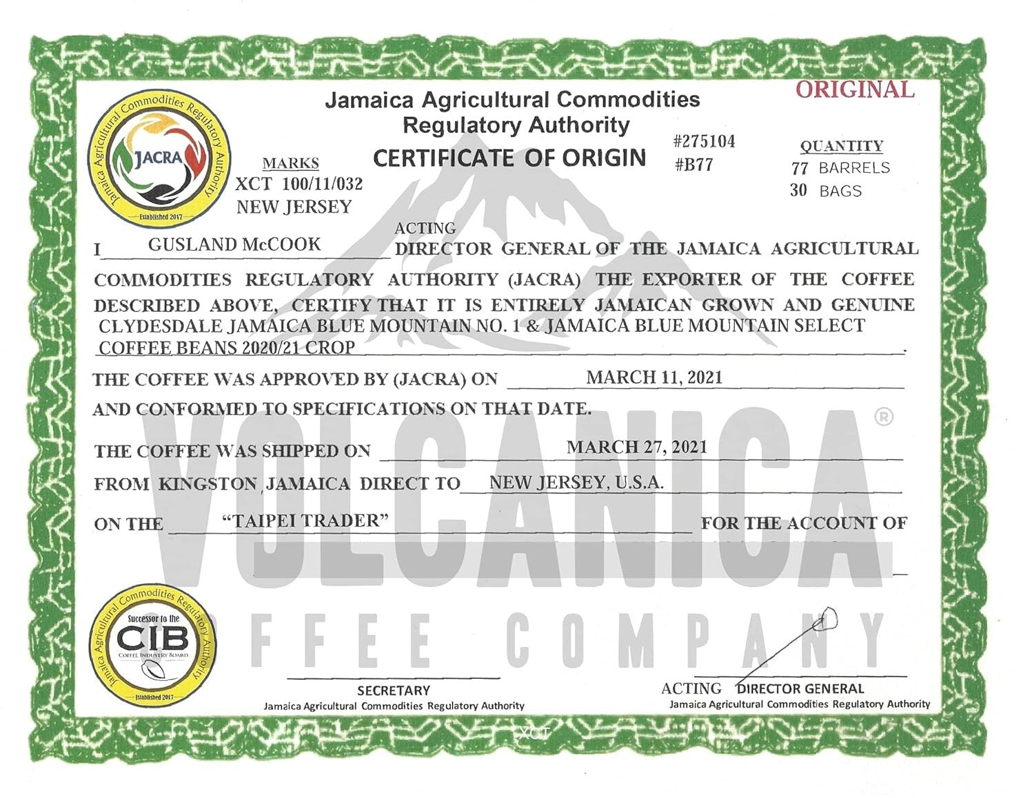 Richly Flavorful Jamaica Blue Mountain Coffee Blend, Medium Roast – 16 Ounces