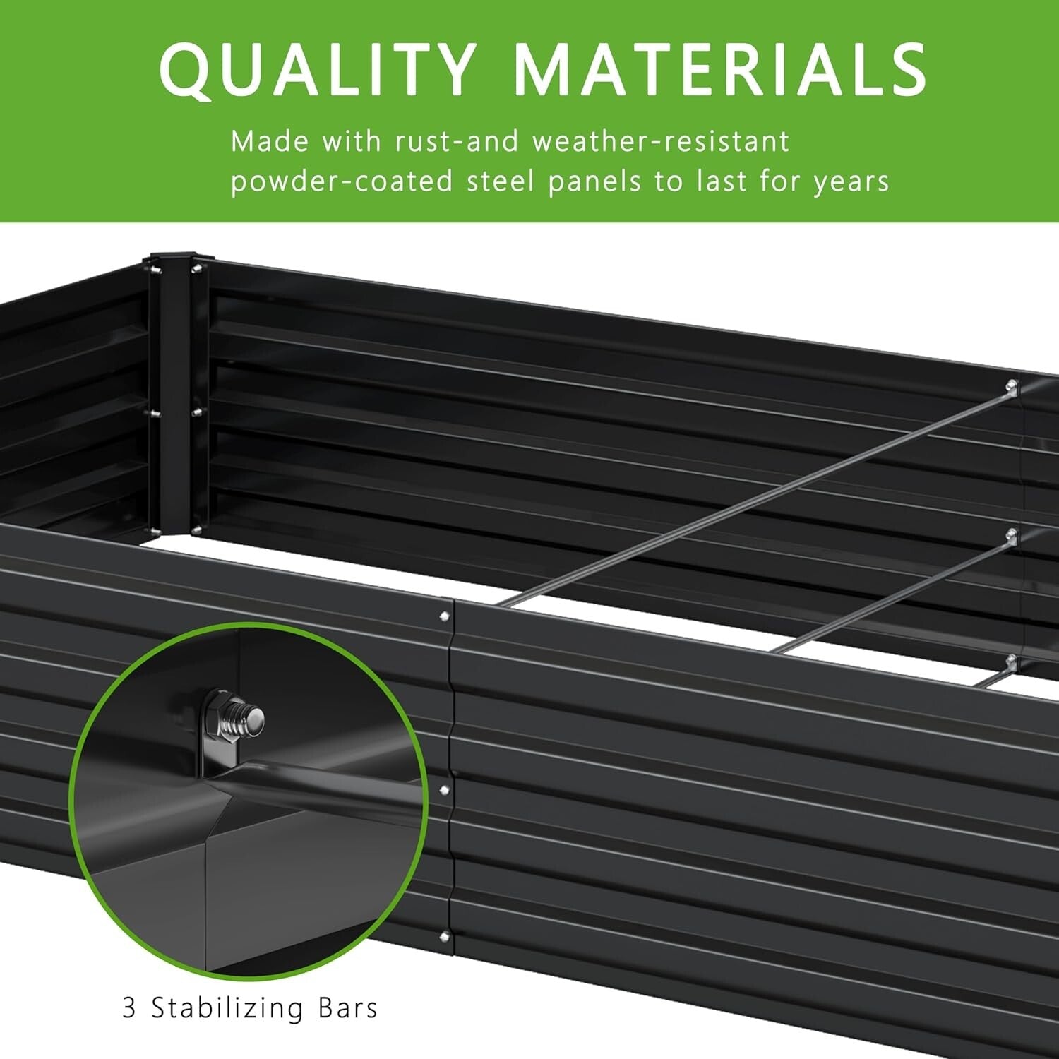 2PCS 12x2x1FT Galvanized Metal Raised Garden Bed Kit for Effortless Planting