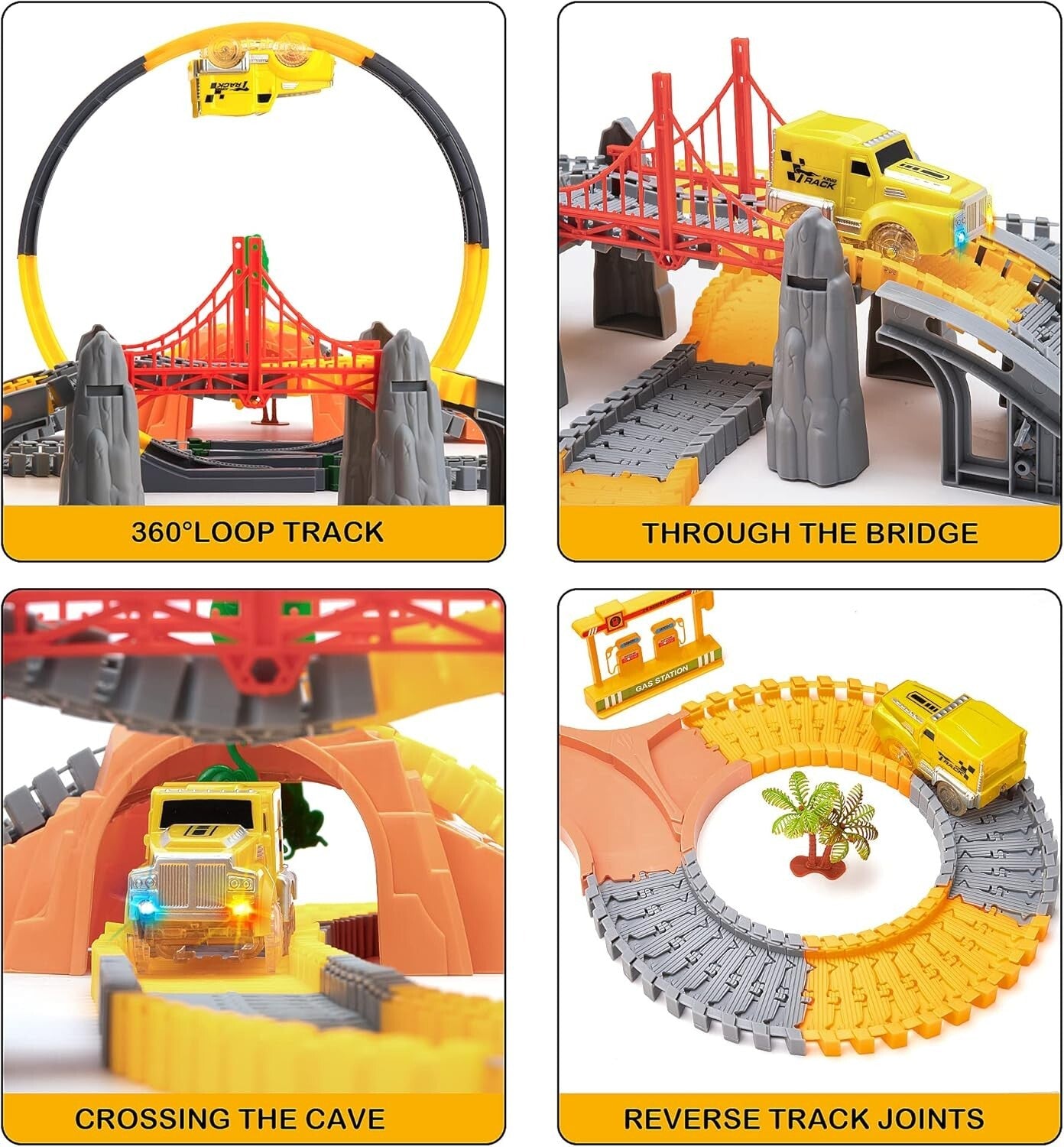 Kids Race Track Set with Electric Cars - 342 Pieces for Fun & Learning Ages 3-7