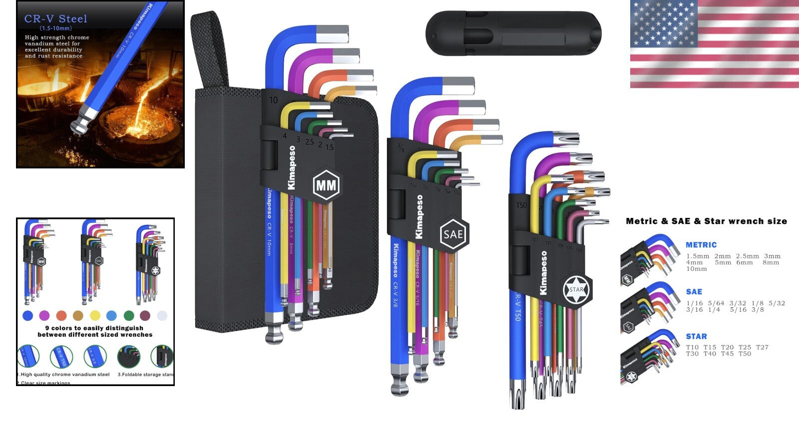 Durable and Organized 27 PCS Allen Wrench Set - Chrome Vanadium Steel Excellence