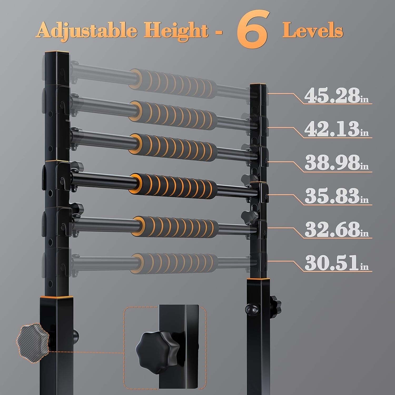 Stable Adjustable Dip Stand with Folding Design - 1200LBS Capacity for All Users