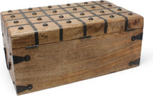 Load image into Gallery viewer, Elegant Pirate Treasure Chest - Lockable Wooden Box with Antique Iron Decor