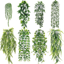 Load image into Gallery viewer, 8Pc Artificial Hanging Plants with White Pots - Perfect for Modern Boho Spaces