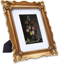 Load image into Gallery viewer, Antique Bronze Picture Frame with Interchangeable Mat for Wall &amp; Tabletop