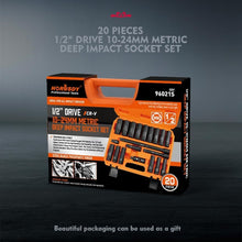 Load image into Gallery viewer, Corrosion-Resistant 20-Pc Impact Socket Set (10-24mm) with Custom Storage