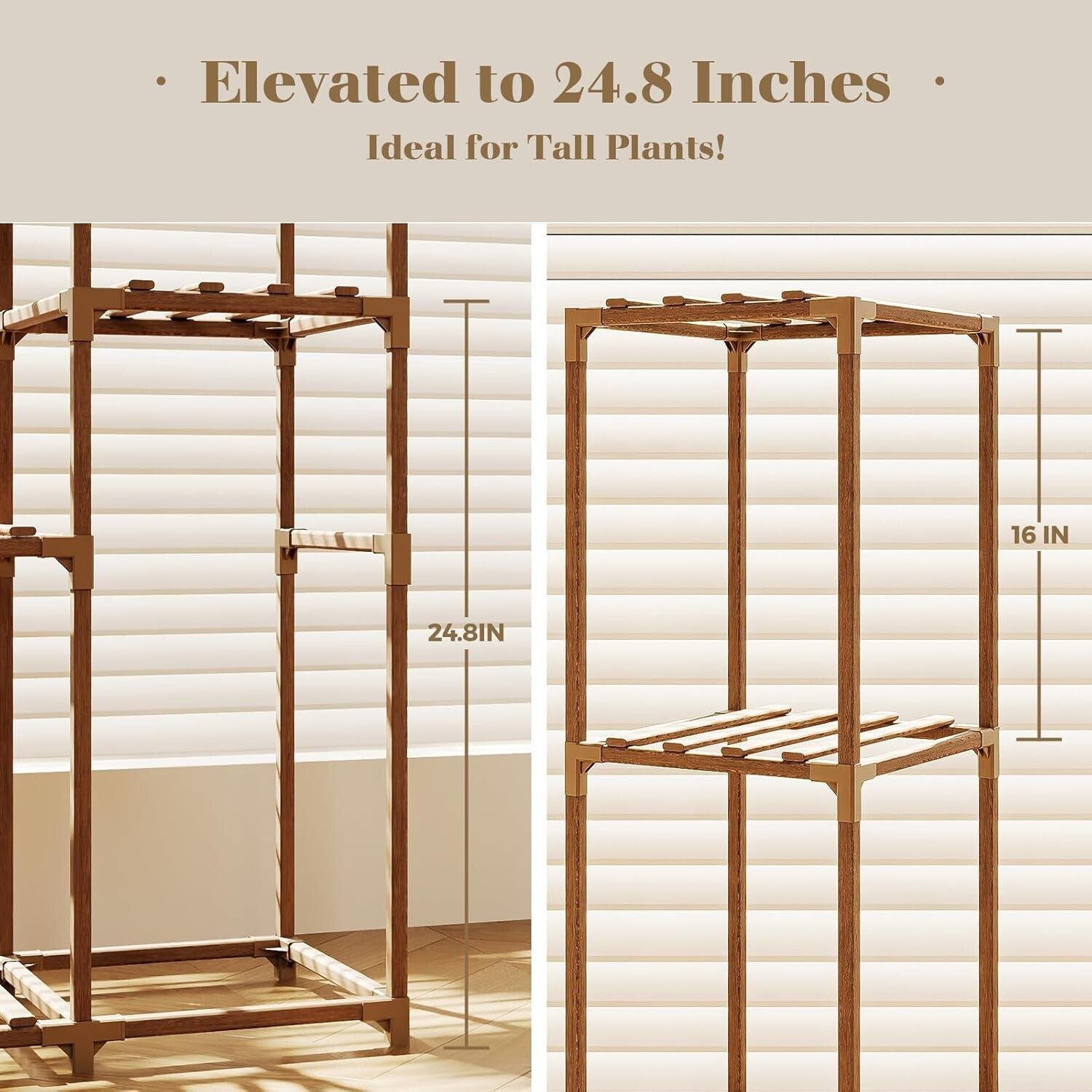 Elegant 2 Sets of Indoor/Outdoor Plant Stands - 3-Tier Wooden Racks for 12 Pots