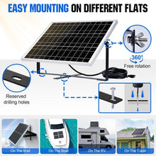 Load image into Gallery viewer, 25 Watts 12V Off Grid Solar Panel Kit with Adjustable Mount &amp; Charge Controller