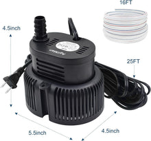 Load image into Gallery viewer, High Efficiency Above Ground Pool Water Removal Pump with 3 Adapters &amp; 25ft Cord
