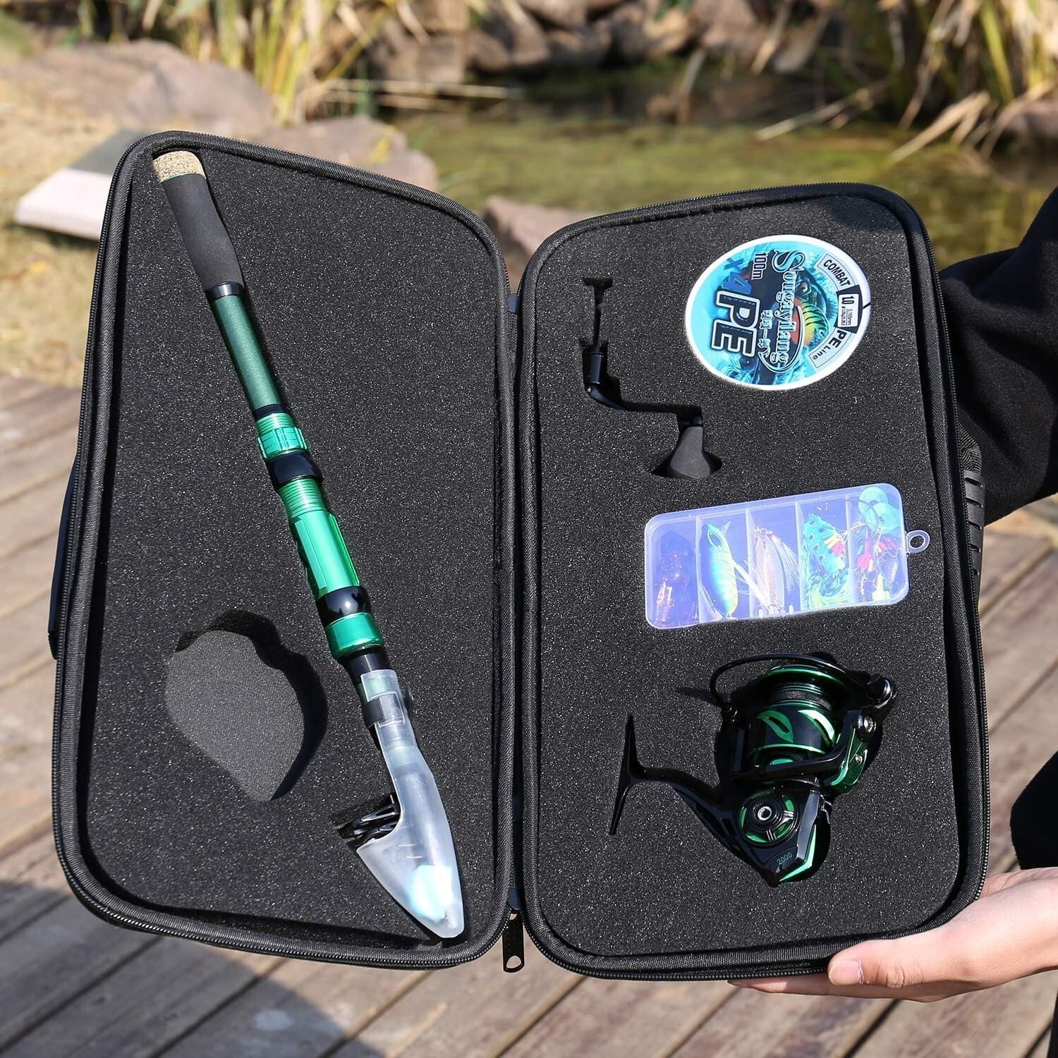 Lightweight 5.91ft Fishing Rod & Spinning Reel Kit with Carrier Bag - Ideal Gift