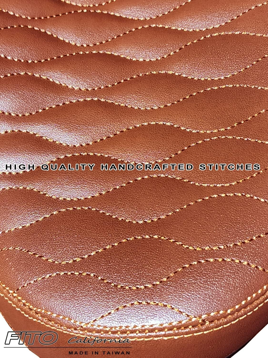 Stylish Faux Leather Beach Cruiser Saddle with Spring Cushioning - Black & White