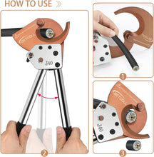 Load image into Gallery viewer, Heavy-Duty Ratchet Cable Cutters for 300mm² Copper/Aluminum Wire - 600mcm