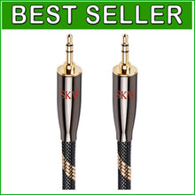 Load image into Gallery viewer, Premium 6.5ft High Gauge 22AWG Braided Aux Cable with Gold-Plated Connectors