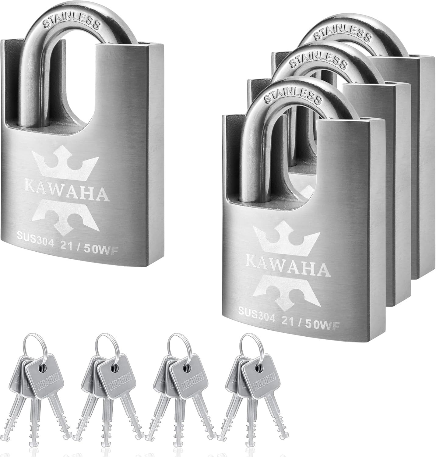 Weatherproof 50mm Heavy Duty Padlock Set - Keyed Alike for Ultimate Security