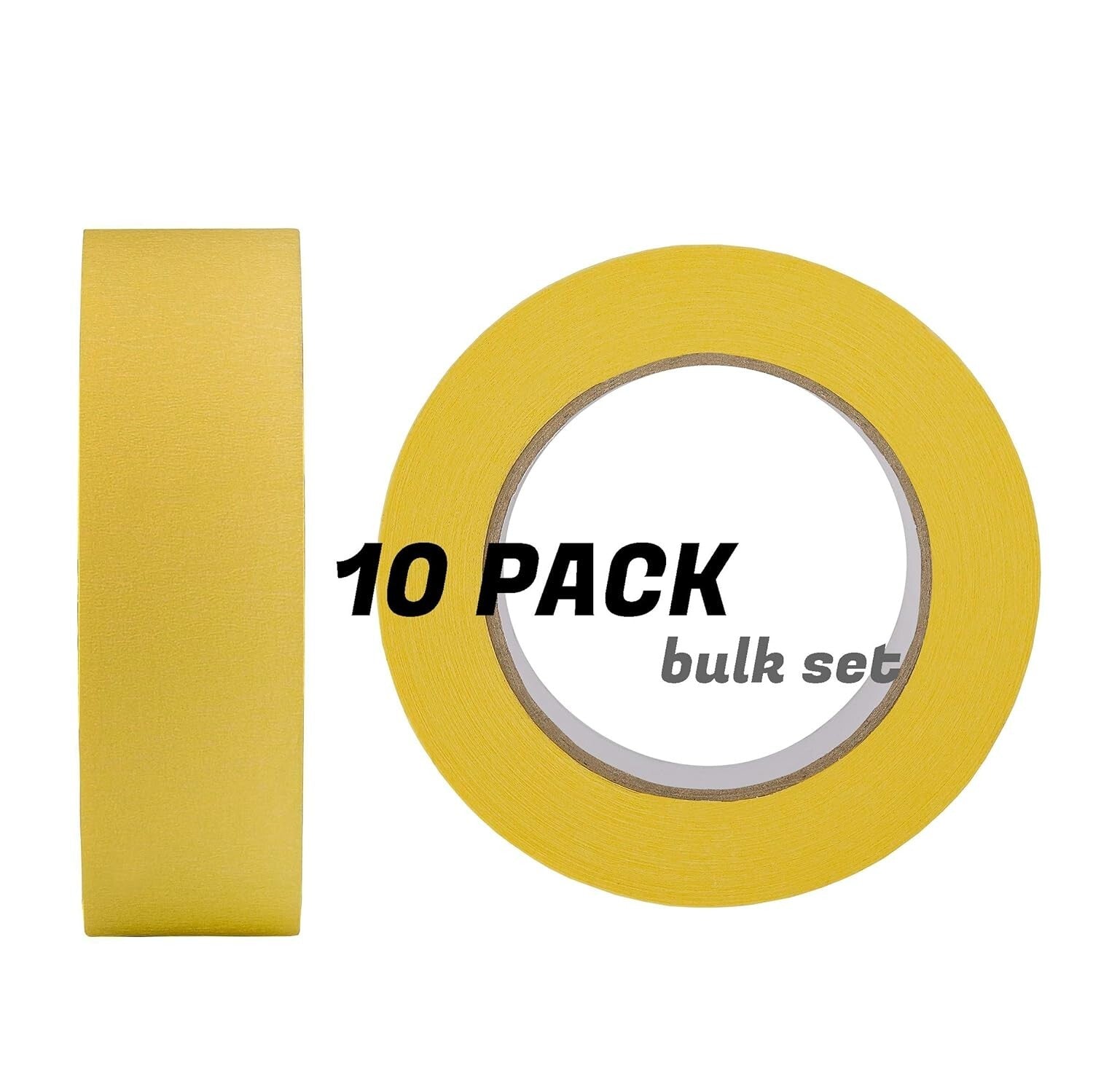Flexible Yellow Masking Tape for Automotive Use - 10-Pack, Easy Tear Design