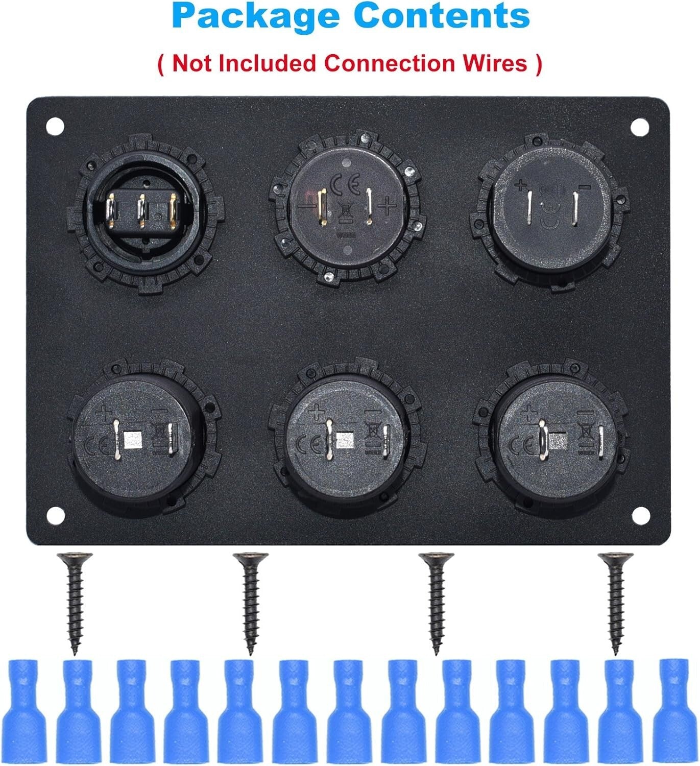 Multi-Function 12/24V Charger Panel with USB Ports & Toggle Switch for Vehicles