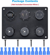 Load image into Gallery viewer, Multi-Function 12/24V Charger Panel with USB Ports &amp; Toggle Switch for Vehicles