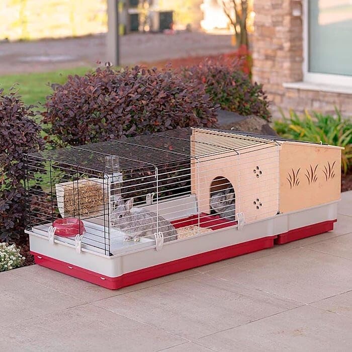 Complete Rabbit Starter Kit: 55.9' Extra-Large Cage with Hutch & Accessories