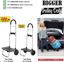 Load image into Gallery viewer, Bigger Trolley Dolly - Foldable Lightweight Shopping Cart with Heavy-Duty Wheels