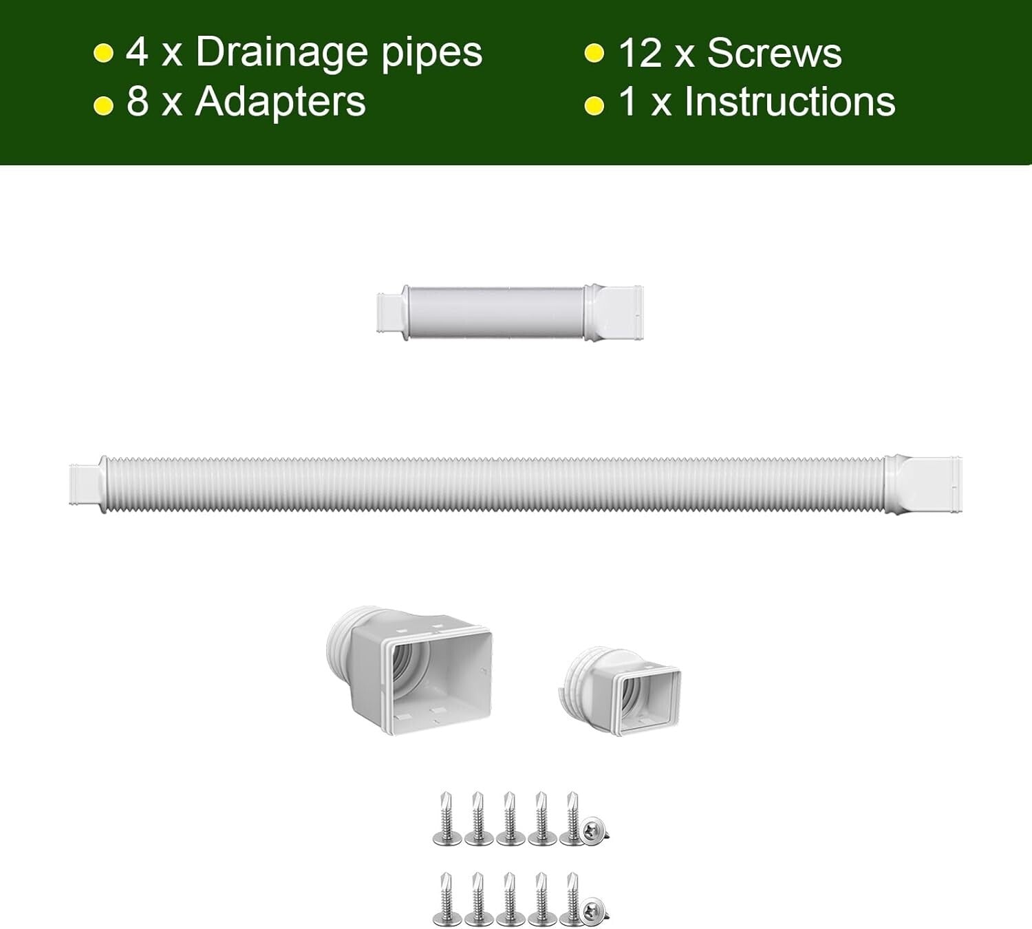 Durable Downspout Drain Pipe Extensions with Adapters - 21-66 Inches Adjustable