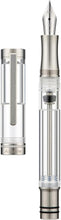 Load image into Gallery viewer, Elegant Clear Acrylic and Titanium Fountain Pen with Extra Fine Writing Tip