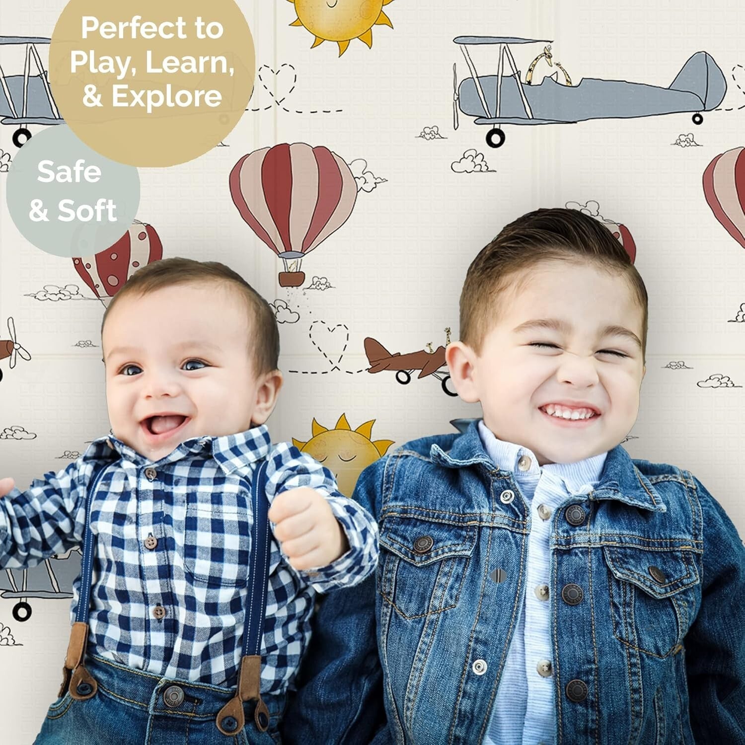 Extra-Large Waterproof Baby Play Mat - Foldable Foam for Infants & Toddlers