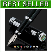 Load image into Gallery viewer, Stunning Green Black Luxury Fountain Pen - Smooth Writing, Gift Box Included