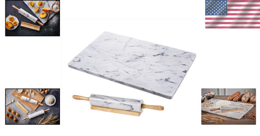 Elegant 16x20 Marble Pastry Board with Non-Slip Stability for Effortless Baking