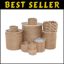 Load image into Gallery viewer, Premium Twisted Polypropylene 'UnManila' Rope - 1.5" x 50ft - Durable Tan Uti...