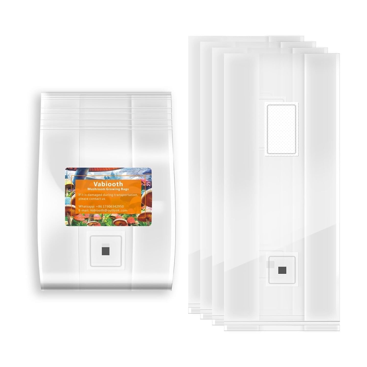 Autoclavable 20-Pack Mushroom Grow Bags - 5.5" x 9.8" x 25.6" for Optimal Growth