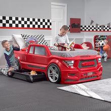 Load image into Gallery viewer, Vibrant Red Twin Car Bed with Working Headlights - Ideal for Creative Toddlers