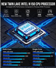 Load image into Gallery viewer, Energy Efficient Mini PC with Intel N150, 4K Visuals &amp; Fast WiFi 6 Connectivity