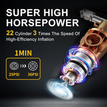 Load image into Gallery viewer, Compact Battery-Powered Tire Inflator with Smart Pressure Control &amp; LED Light