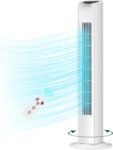 Load image into Gallery viewer, 30" Modern Bladeless Tower Fan: Remote Control &amp; 3 Wind Modes for Home Comfort