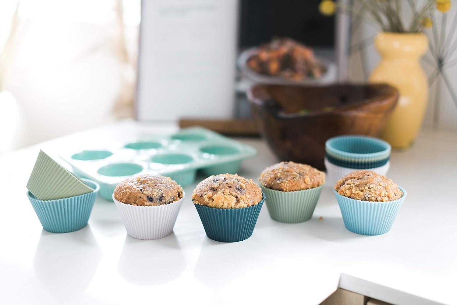 Elegant Silicone Baking Cups & Mats Gift Set - 64 Pieces in Beautiful Colors