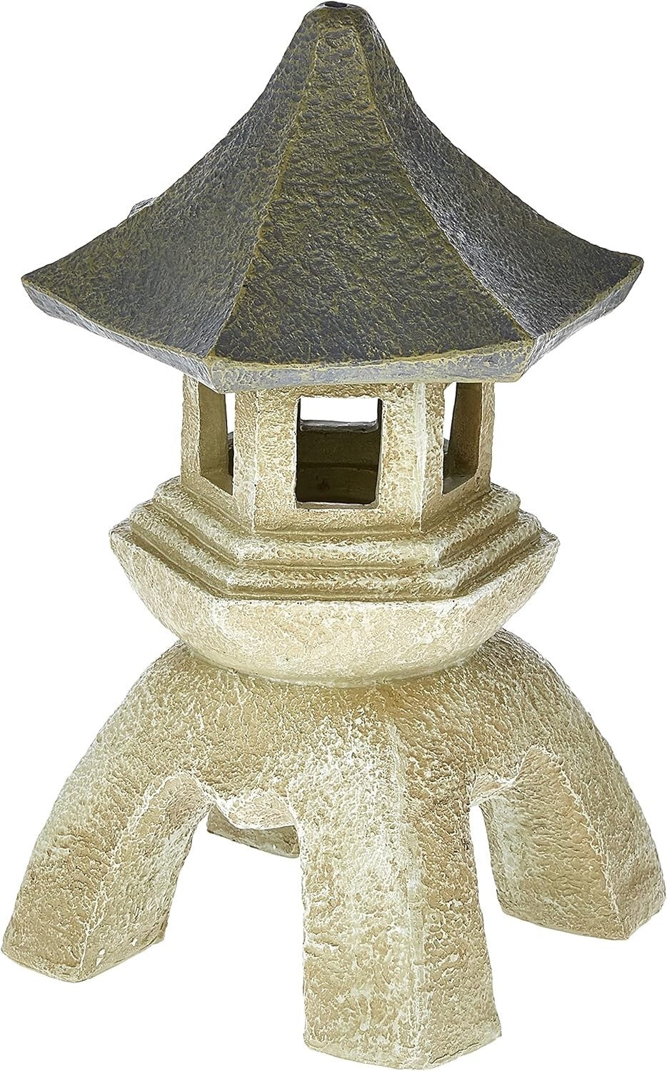 Elegant Two-Tone Stone Asian Lantern Statue - Indoor/Outdoor Serenity