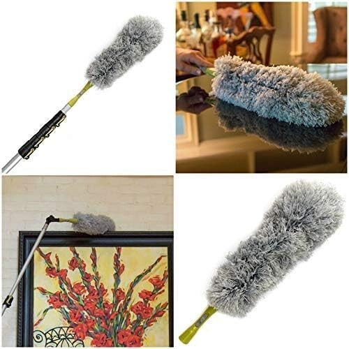 Lightweight 7-30ft Extendable Pole with Microfiber Duster for Versatile Cleaning