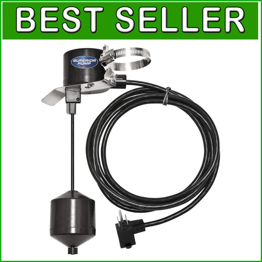 Black Vertical Float Switch with Mounting Bracket for Efficient Pump Operation