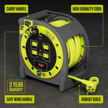 Load image into Gallery viewer, Portable 40ft Case Cord Reel with Safety Breaker and Manual Power Switch