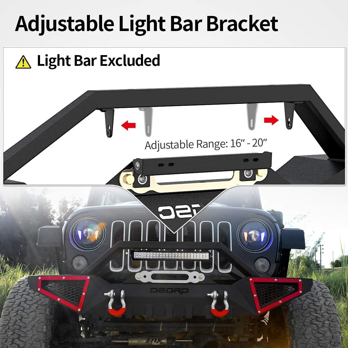Full Width Bumper for 2007-2018 Jeep Wrangler JK/JKU - Tough Off-Road Design