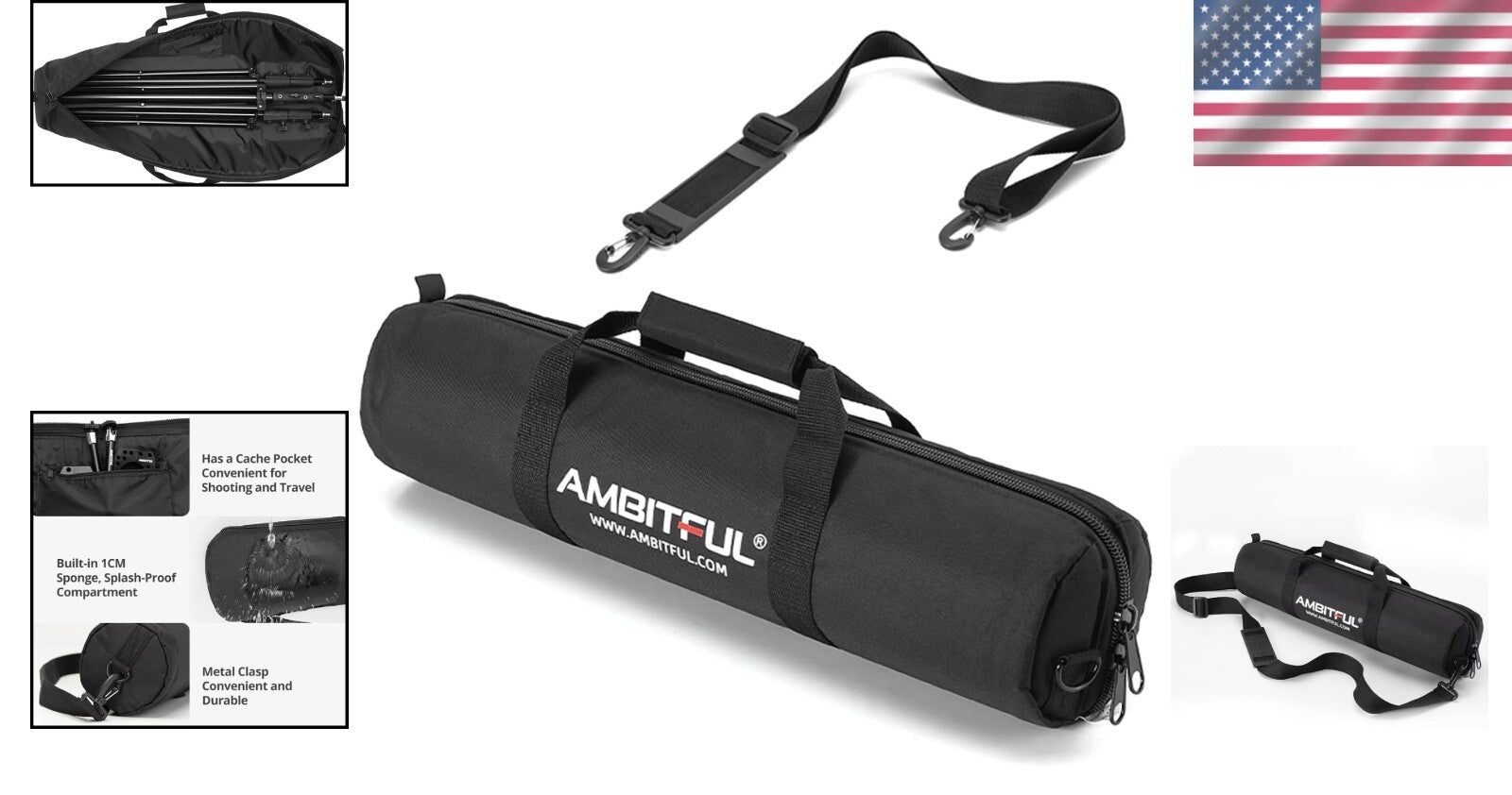 Heavy-Duty Nylon Tripod Bag with Quick-Release Buckle for Secure Carrying